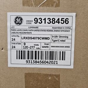 ​GE LED Luminaire 4" Retrofit Kit Case of 24 93138456 120-277V 9W 3500-5000K Whi
